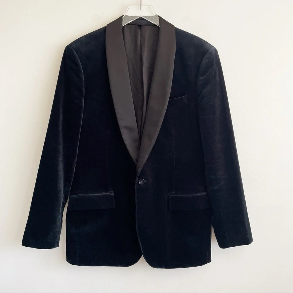 J. Crew Ludlow Satin Shawl Collar Velvet Blazer Black blue wedding formal suit